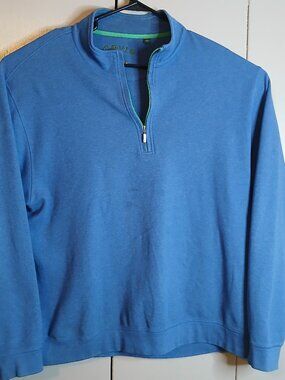 Orvis Men's XL Blue 1/4 ZipPima Cotton Sweatshirt (0837E23)